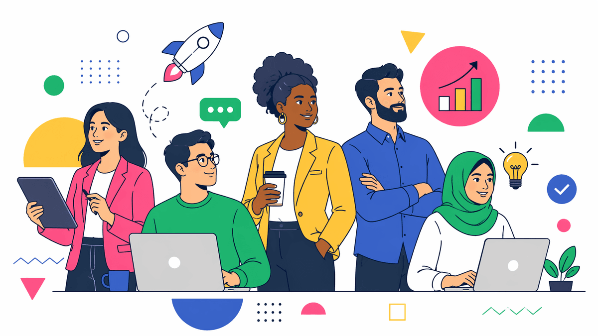 Professionals collaborating to support growth